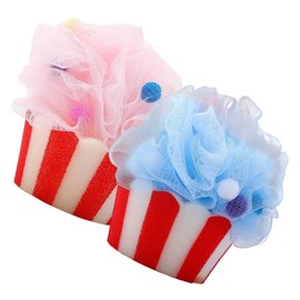 NOLITOY 2 Pack Ice Cream Shower Balls Bath Loofahs for Women Men Exfoliating Sponge Body Sponges for Shower Relaxing Bath Balls