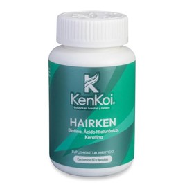 Biotina Ácido Hialurónico y Keratina Hairken 60 cápsulas toma para 1 mes K KENKOI                                                                     