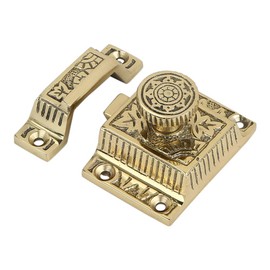 A29 Solid Brass Cabinet Latch, Handmade Polished Lacquered Finish Latch for Cabinet Closet Kitchen Door Windsor Design, Antique LAT