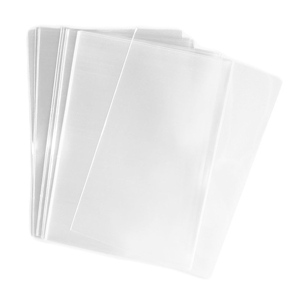 UNIQUEPACKING 100 Pcs 4 5/8 x 5 3/4 Clear A2+ (O) Card Flat Open-End Cello Cellophane Bags