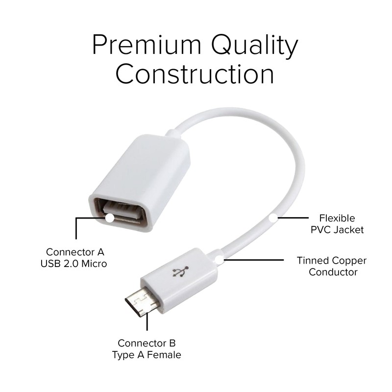 Lumenzi USB 2.0 Micro USB to A Female OTG Adapter