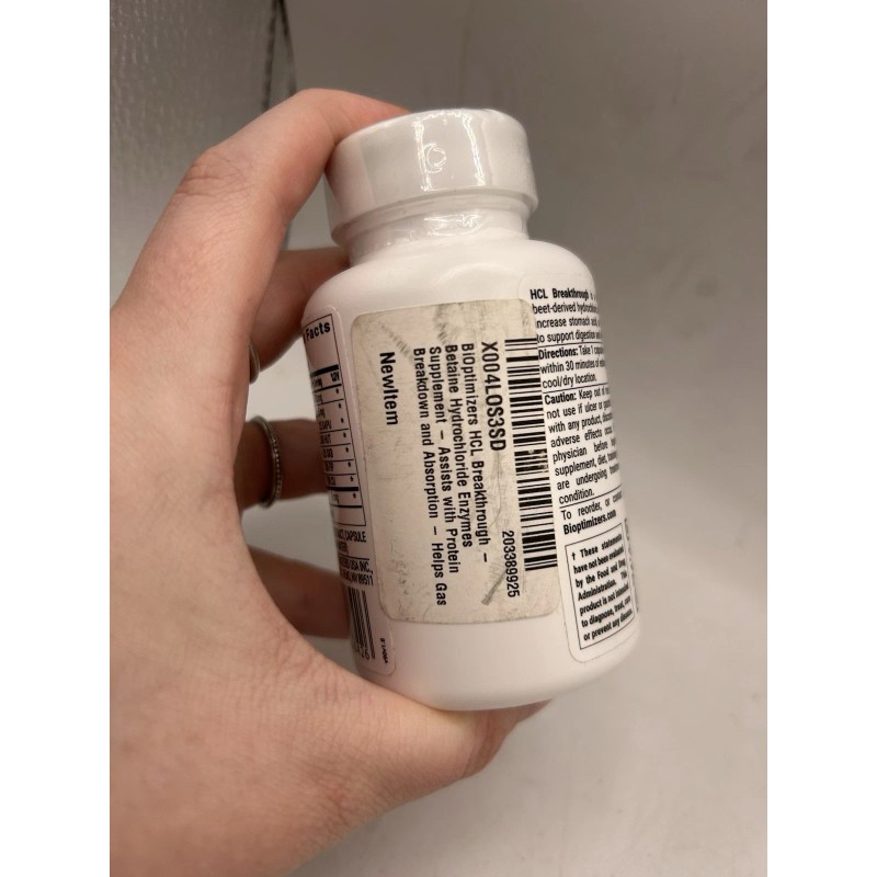 Bioptimizers HCL Breakthrough - Increase Stomach Acid - w/ Digestive