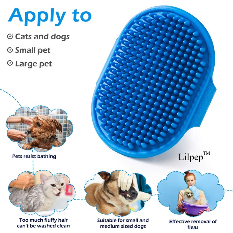 Dog Grooming Brush, Lilpep Pet Shampoo Bath Brush Soothing Massage