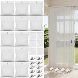 Eccliy 16 Pack Outdoor Curtain Weights, 15 oz Outdoor Curtain Sandbag Weighted Drapery Bottom Patio Weights Bags Holder Clip for Pergola Drapes Cabana Gazebo Garden