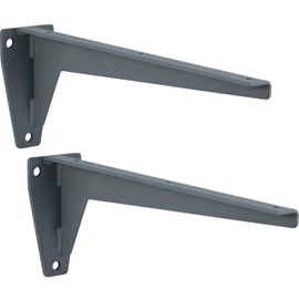 Gedotec Shelf Console Metal Heavy Duty Support Angle Shelf Brackets - MIRA | Depth 280 mm | Steel Grey | Heavy Duty Console Load Capacity 150 kg | Pack of 2 - Metal Angle Bracket for Heavy Loads &