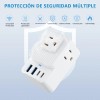 Enchufe Regleta Multicontacto Triple Portatil Con 4 Usb