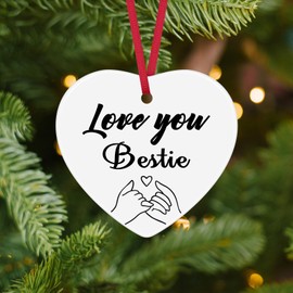 Bestie Christmas Ornament Best Friend Birthday Gift Friendship Gift for Bestie BFF Women Girls Friend Ceramic Ornament Friend Gift for Women Christmas Tree Decoration Ornament to My Bestie Gifts