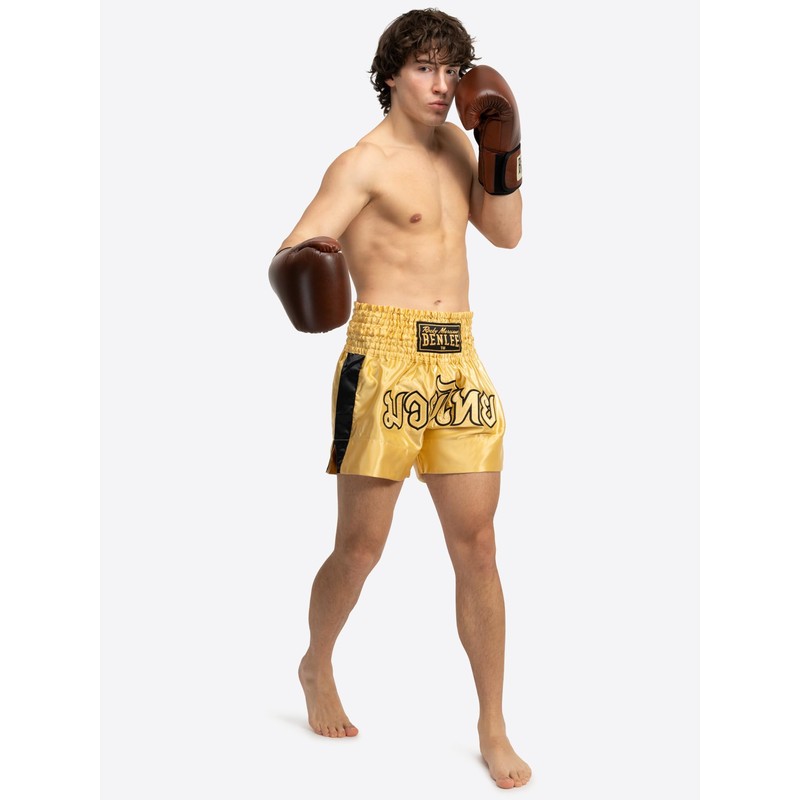 BENLEE Rocky Marciano Goldy Pantaloni da Boxe, Oro/Nero, S Uomo