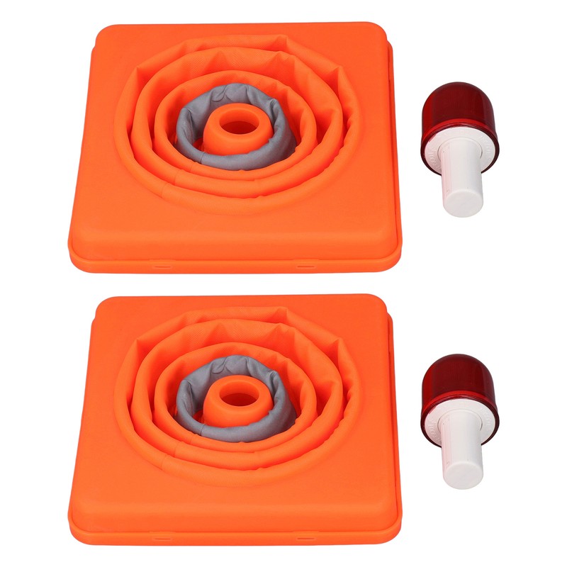 2 Set 30cm Traffic Cones Foldable Reflective Strips Road Safety