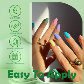 Yimart Pastel Gel Nail Polish - Spring Summer Gel Polish - Candy Sweet Color Soft Pink Yellow Blue Gel Polish - Salon DIY Home Nail Art Gifts Box for Women (Color6, 0.26 fl.oz)