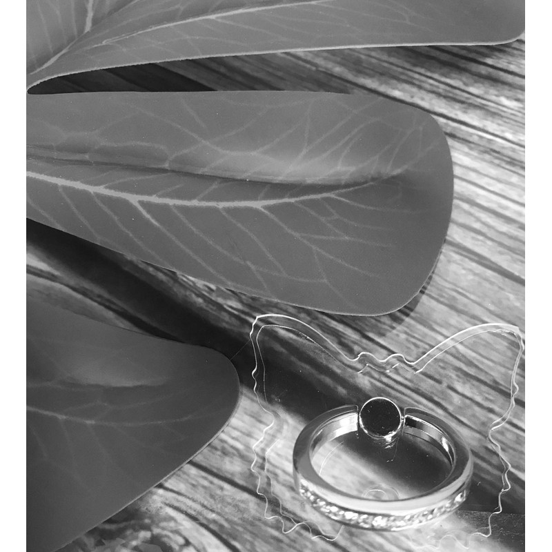 KRODI Smartphone Ring, Transparent, Clear, Thin, Stylish, Butterfly Shape, Ring