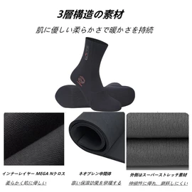 Neoprene Diving Socks 1.5mm Diving Wetsuit Water Fin Socks, Flexible Anti Slip Warm Surfing Booties Beach Socks for Snorkeling, Surfing, Kayaking, Swimming, Diving Water Sports (1.5W-BK-M)