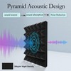 MDKOI 24 Pack Pyramid Acoustic Foam, 12''x12''x2'' Black Soundproof Foam