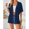 MEROKEETY Womens 2025 Summer Lightweight Cardigan Short Sleeve Open Front