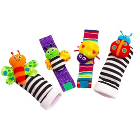 Baby Rattle Socks Toddler Toy Socks Wrist Rattle Foot Finder Boy Girl Toddler Toys Cute Insect Baby Gift Baby Toy (Set A)