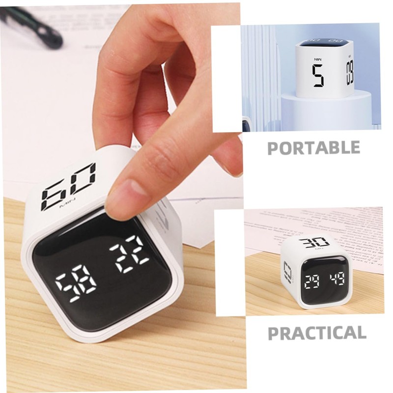 MAGICLULU Portable Digital Cube Timer for Study Cooking and Baking