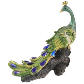 Levemolo Creative Resin Peacock Statue Craft Modern Indoor Home Decoration Ornament for Office Car and Cabinet Decor and Adorable Educational Prop