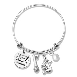 Jielahua Singer Gift Jewelry Music Lover Bracelet Music Themed Gifts for Women Music Teacher Gift Music Gifts Birthday Gifts for Family Friends BFF Singing Birthday Gift Music Party Favors