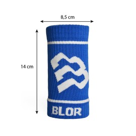 Blor Pro Heavy Duty Fabric Cuffs High Absorption One Size Fits All Suitable for Men and Women Washable Weight Lifting Cross Training Support (Blue)