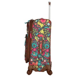Lily Bloom Luggage Carry On Expandable Design Pattern Suitcase For Woman With Spinner Wheels (Playful Garden, 20in)