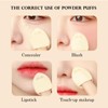 GGUFAY 10 Pieces Mini Powder Puff Powder Puff Finger Makeup