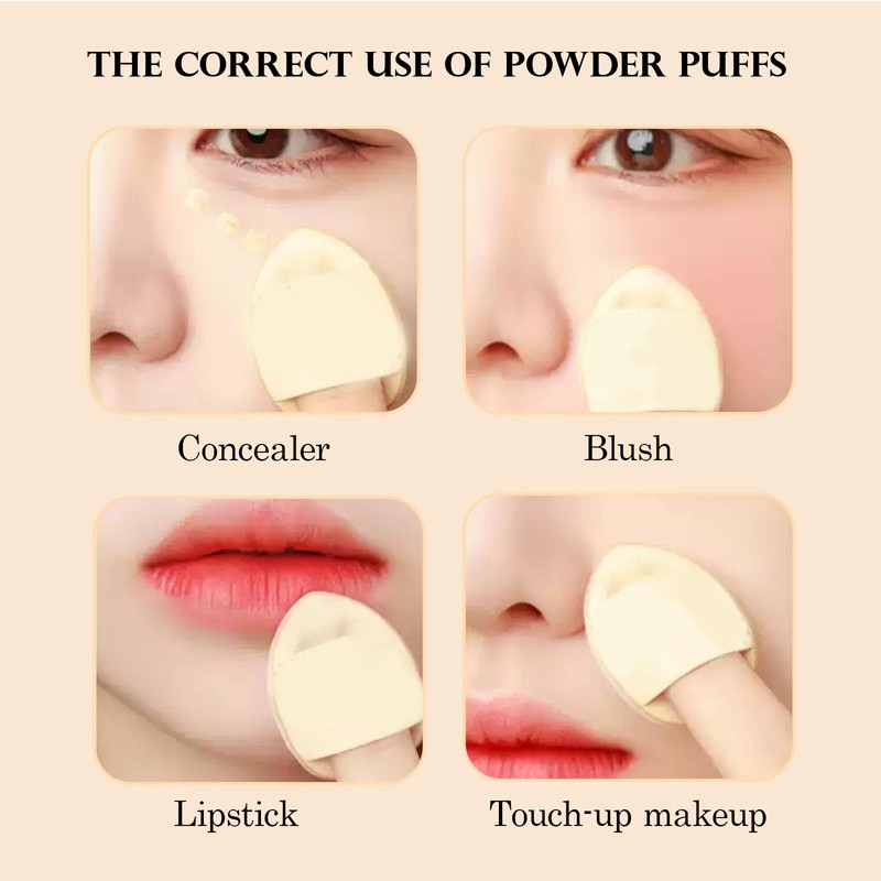 GGUFAY 10 Pieces Mini Powder Puff Powder Puff Finger Makeup
