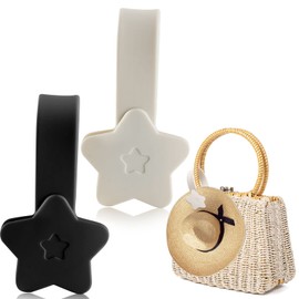 2 Pcs Hat Clip for Travel Handbag Backpack Luggage, Magnetic Hat Clip for Travel on Bag, Portable Outdoor Women Kid Adults Accessory Hat Companion (Black&Beige)