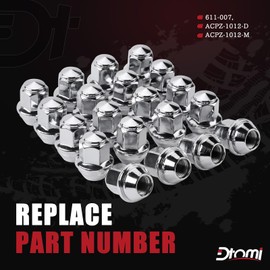 Dtomi Wheel Lug Nut, Nut Wheel M14*1.5-13/16" 21mm Hex, 36mm Length Compatible with Ford Lincoln Vehicle MKZ MKX Aviator Mustang Explorer Edge Fusion 2015-2021 Replace# 611-007 ACPZ-1012-M (20pcs)