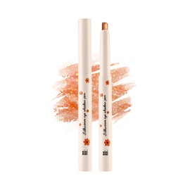 XIXI BOX Teardrop Bag Liner with Glitter, Natural Color, For Beginners, Extra Fine Tip, Easy to Blur, Moisturizing Eye Makeup, Highlighter Pen, Portable Convenient, Eye Makeup Tool, #1 Orange