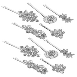 10Pcs Rhinestone Hair Clips for Women Elegant Bridal Hair Accessories Decorative Bobby Pins with Pearls Durable Sturdy for Weddings Parties and Daily Use