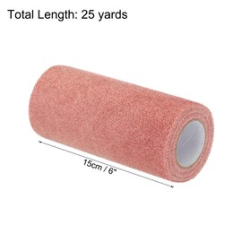 MECCANIXITY 6" Wide 25 Yards Glitter Tulle Ribbon Rolls Sparkly Netting Fabric for Tutu Skirt Sewing Christmas Wedding Gift, Rose Gold