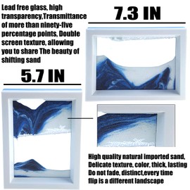 LYPGONE Moving Sand Art Picture Dynamic Sand Picture Flowing Sand Picture Desktop Art Toys Voted Best Gift!(Ocean Heart)