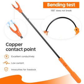 Cattle Prod - Rechargeable Waterproof Livestock Prod for Pig Cows Cattle Hogs Dogs Sheep with LED Light Animal prod (86cm/33.8")