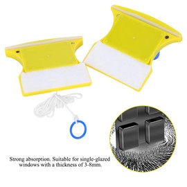 Limpiador magnético cuadrado para ventanas – Limpiador de vidrio de doble cara para espejo – Práctico y anticaídas – Adecuado para ventanas de un solo acristalamiento