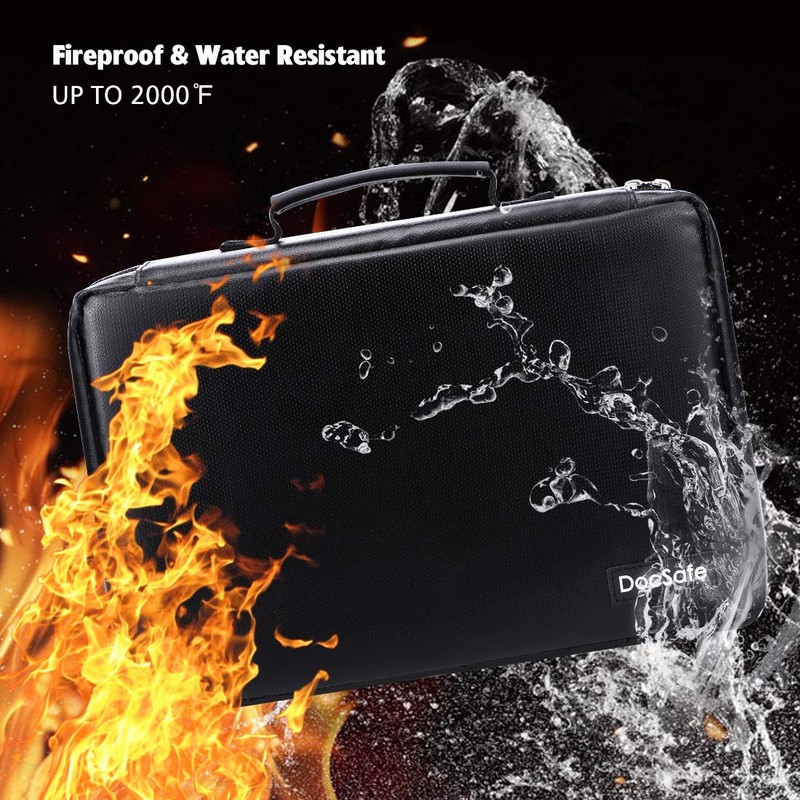 DocSafe Fireproof Battery Organizer Storage Box,Fireproof Waterproof Carrying Case Bag