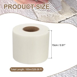 PATIKIL Drywall Repair Mesh Tape, 6 inch x 328 ft Fiberglass Repair Patch Self-Adhesive Dry Wall Joint Tape 7 Mesh Wall Hole Crack and Seam Patch, White