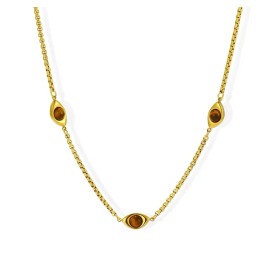 ZARD Evil Eye Segment Station Necklace in Cat Eye Stone Accents