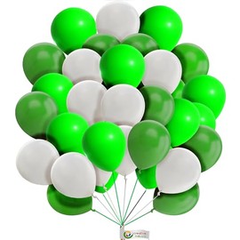 Balloons 25 Pack 5 Inch Balloons White Green & Light-Green Balloons for Birthday Decorations Plain Round Balloons Party Latex Balloons for Baby Shower Engagement Wedding.