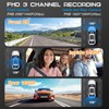 TUXOIUBA A6 Triple Lens Dash Camera - 2K Front, 1080P