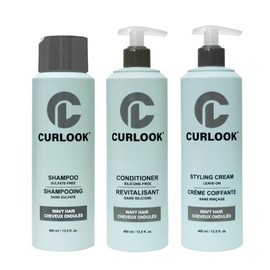 Pack Para Cabello Ondulado | Set De Champú, Acondicionador Y Crema De Peinado Sin Enjuague | Sin Sulfatos Ni Siliconas | Paquete De 3 Botellas De 400 Ml (13,5 Oz) Cada Una | Hecho En Canadá