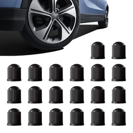 Zikefest 20PCS Tire Valve Stem Caps, Plastic Tyre Air Valve Caps with O Rubber Seal, Dust-proof Airtight Automotive Exterior Accessories, Universal for Car, Motorbike, Trucks, Bike, Bicycle (Black)
