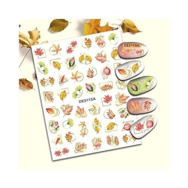 Autumn Leaf Maple Nail Sticker Fall Leaves Oak Nut Birds Nail Decals De011Sa Nail Wraps Stickers Manicure Supplies for Women Nails Full Long Lasting Easy Apply and Remove