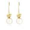 Pearl Dangle Earrings for Women U Shaped Open Wire Needle