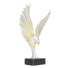 Eagle Abstract Figurine Decorative Resin Geometric Surface Animal Wing Sculpture Ornament for Office Living Room Gold