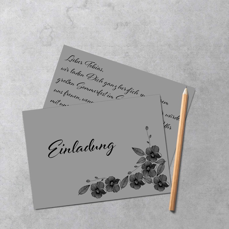 100 DIN A5 Single Cards Paper Sheets – Graphite –