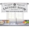 SNOMEL 54 x 18 Inch Laundry Room Curtains for Windows,