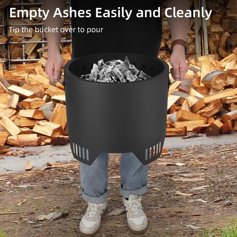 Low Smoke Outdoor Mini Fire, 16in Outdoor Steel Smokeless Fire