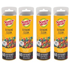 Wide Lint Roller Refills Cat Dog Pet Hair Animal Fur Remover Clothing Upholstery, 60 Per Refill, Pack of 4 (240 Sheets Total)