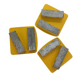 Redi-Lock Concrete Floor Preparation Disc, Diamond Metal Grinding Shoes, Double Bar Segs Compatible for Husqvarna Grinder, 16 Grit Hard Bond, 3PCS