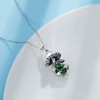 YAFEINI Mushroom Necklace Moss Agate Sterling Silver Mushroom Pendant Mushroom